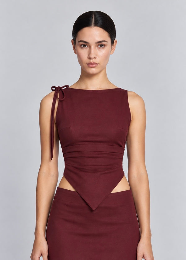 Blusa María Teresa Borgoña