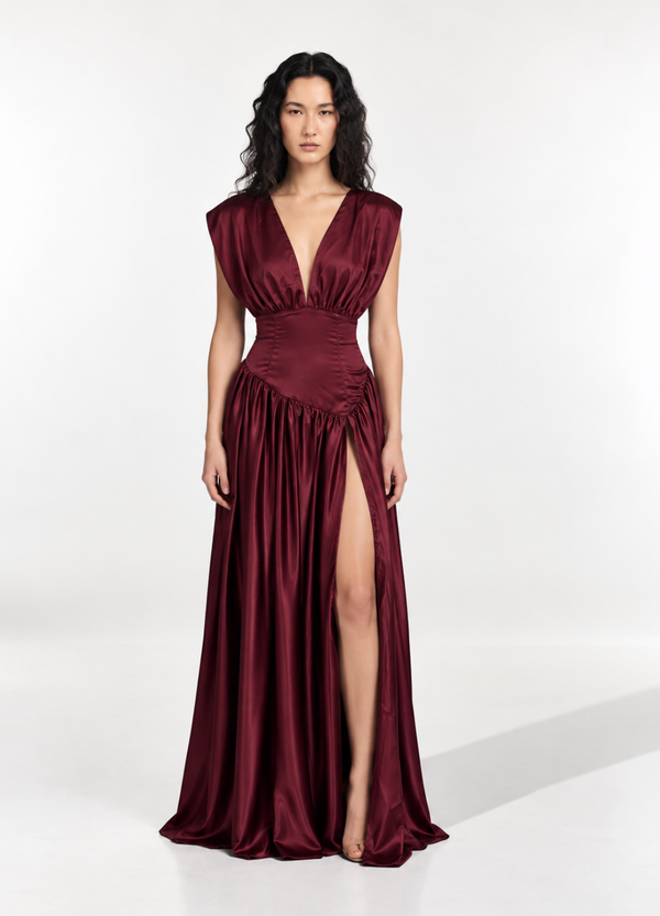Vestido Frida Borgoña
