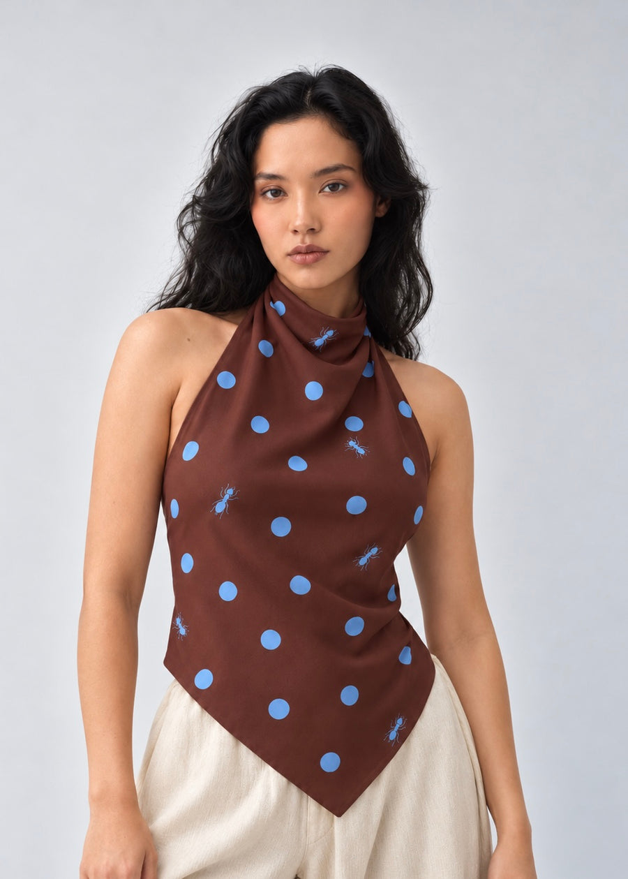 Blusa Paulina Puntos Café, foto 1