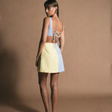 Vestido Susana Celeste/Amarillo
