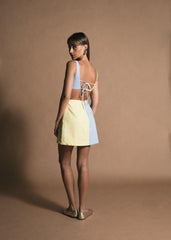 Vestido Susana Celeste/Amarillo