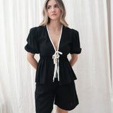 Blusa Arboleda Negro/Ivory