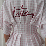 Camisera Gaviota Cuadros Rosado