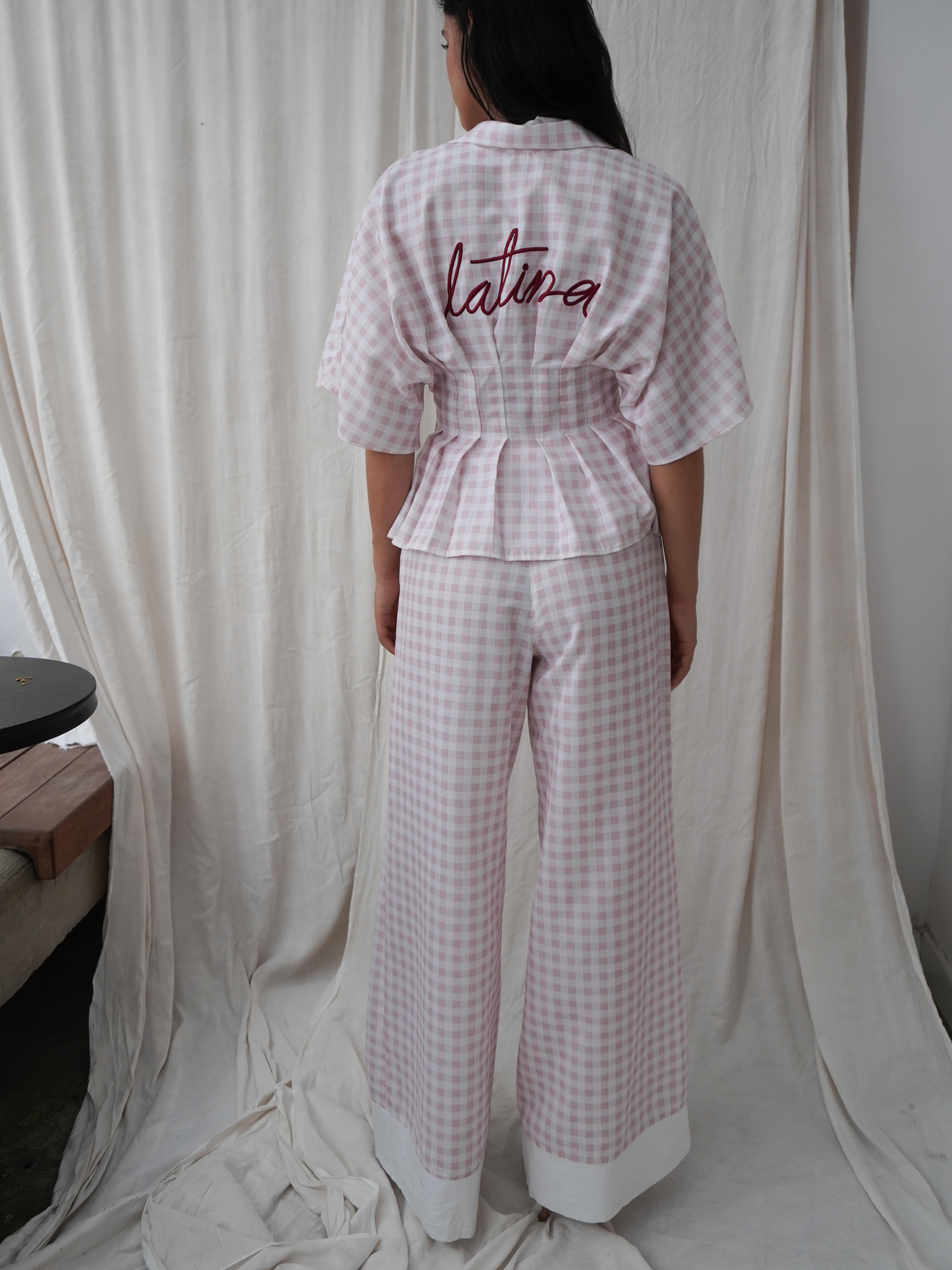 Set Gaviota Cuadros Rosado
