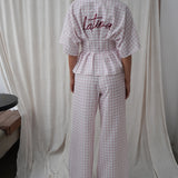 Pantalón Gaviota Cuadros Rosado