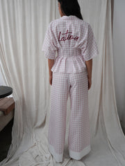 Set Gaviota Cuadros Rosado