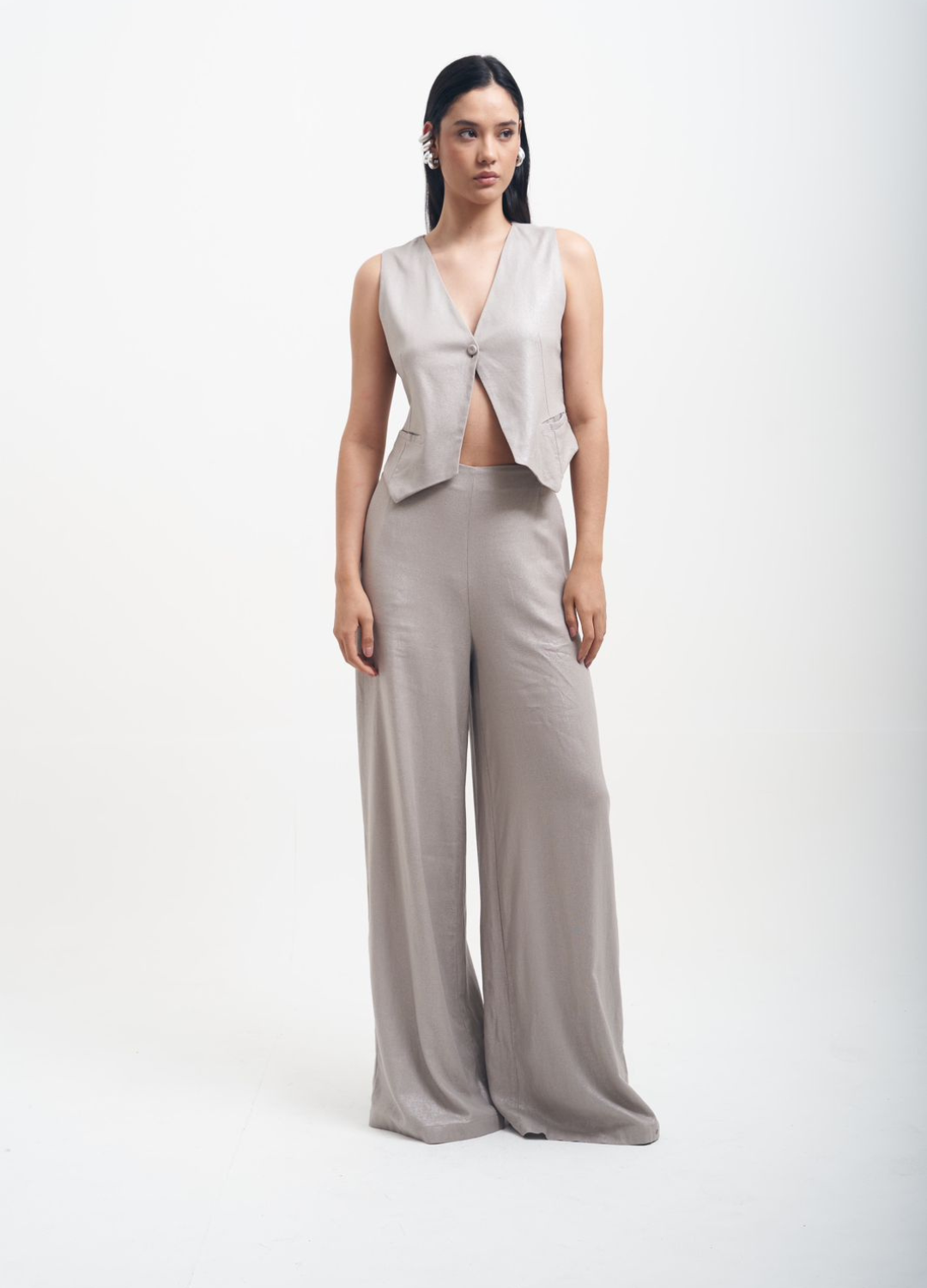 Pantalon Julia Plateado
