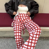 Pantalón Fonda Cuadros Rojos