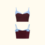 Blusa María La del Barrio Borgoña/Celeste