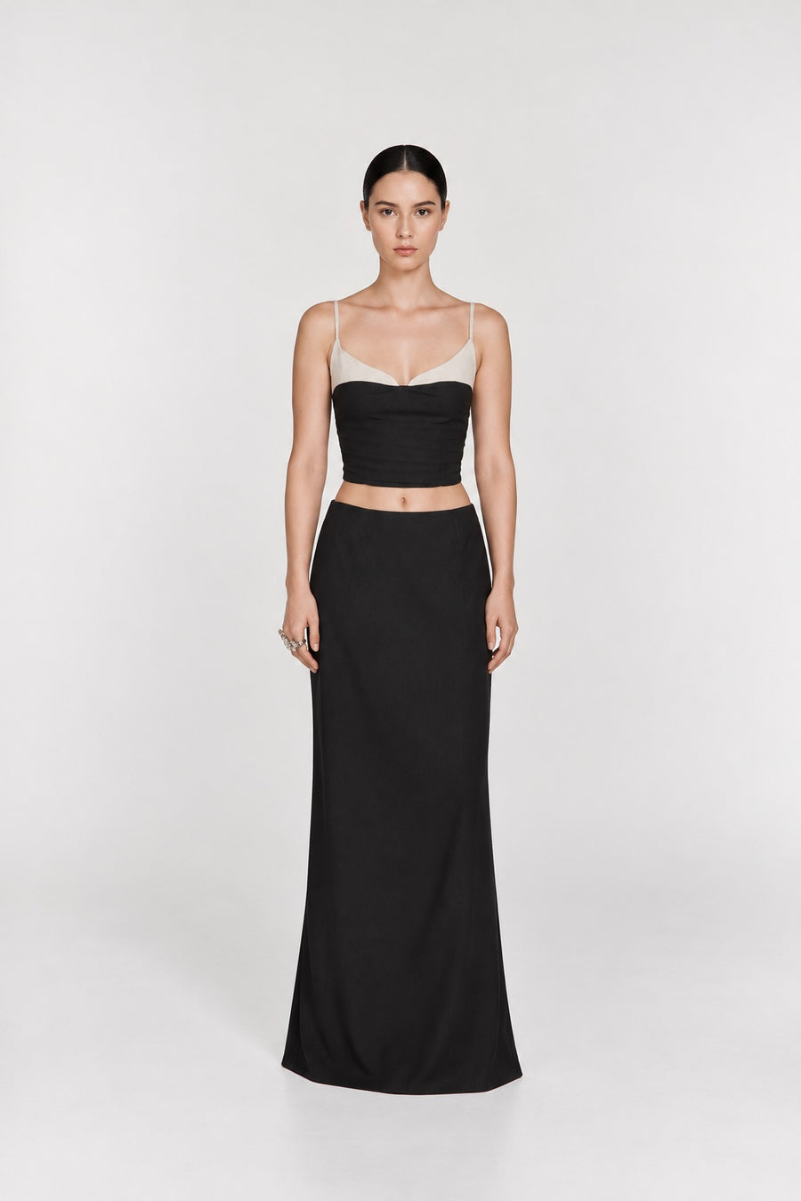 Blusa María La del Barrio Negro/Arena, foto 1